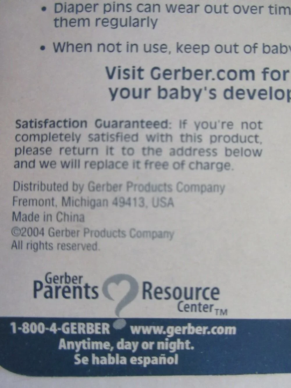 Gerber Diaper Pins 2 Packs Blue 76156 2004 NEW & Sealed Safety-Lock Design
